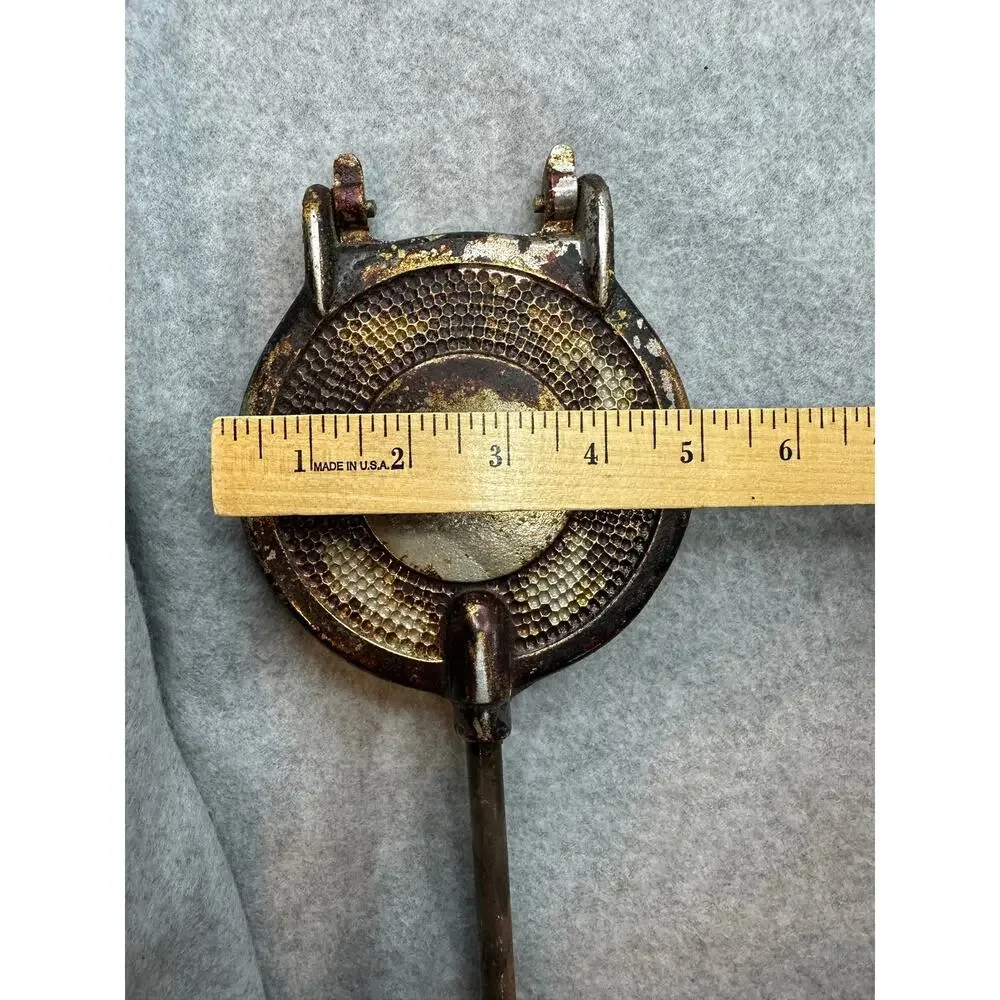 Berarducci Bros Pizzelle Iron Cast Aluminum Wafer Maker Wood Handle Mid Century